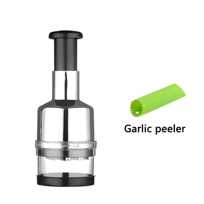 Manual Garlic Chopper Quick Garlic Crusher Pressing Handheld Food Chopper Slicer Vegetable Cooking Crusher Home Kitchen Gadget