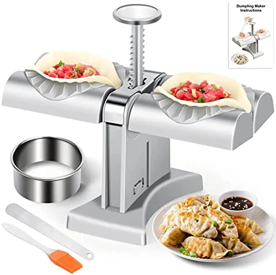Automatic Dumpling Maker Press Household Double Head Dumpling Making Mold Machine Empanadas Pierogi Maker Tools Kitchen Gadget