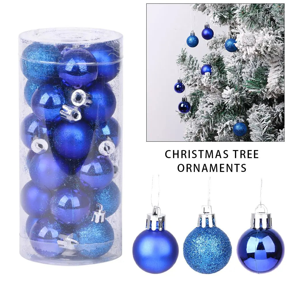 24pcs 3cm New Year Crafts Home Decor Drop Pendant Christmas Tree Decoration Ball Bauble Xmas Hanging