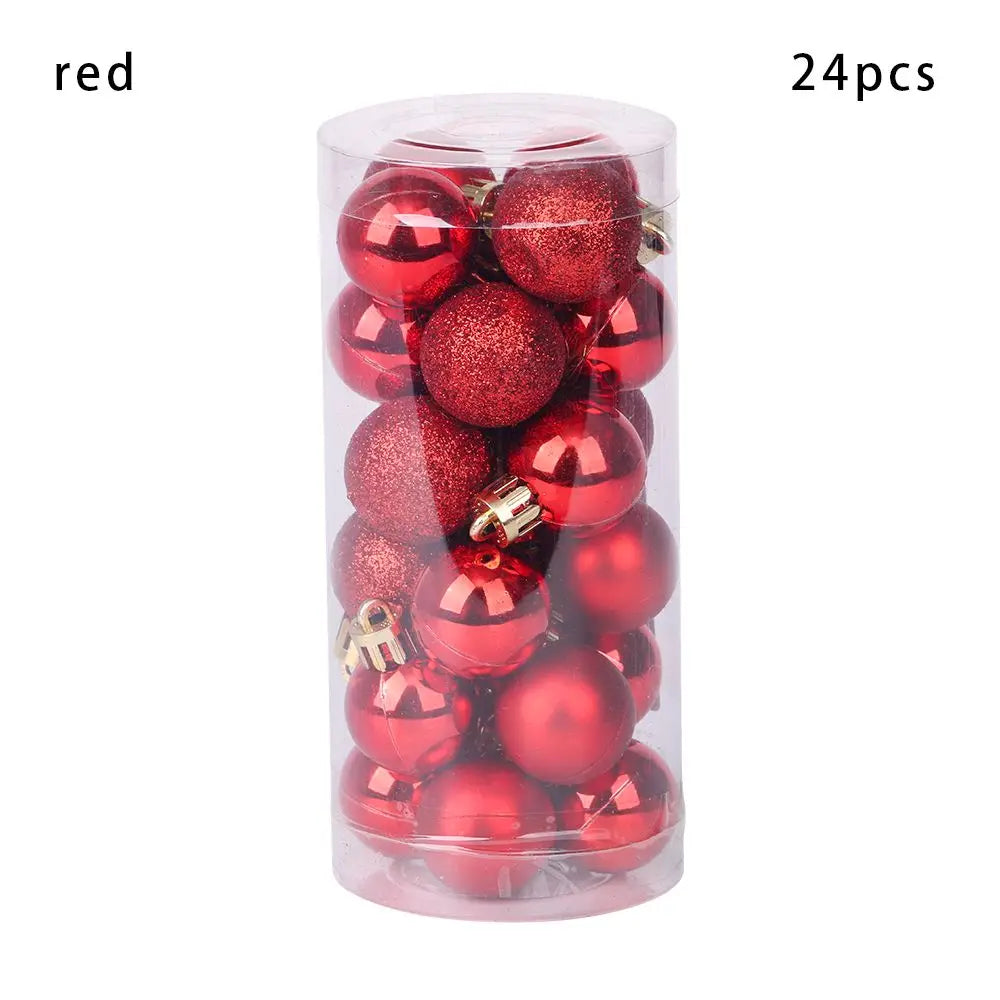 24pcs 3cm New Year Crafts Home Decor Drop Pendant Christmas Tree Decoration Ball Bauble Xmas Hanging
