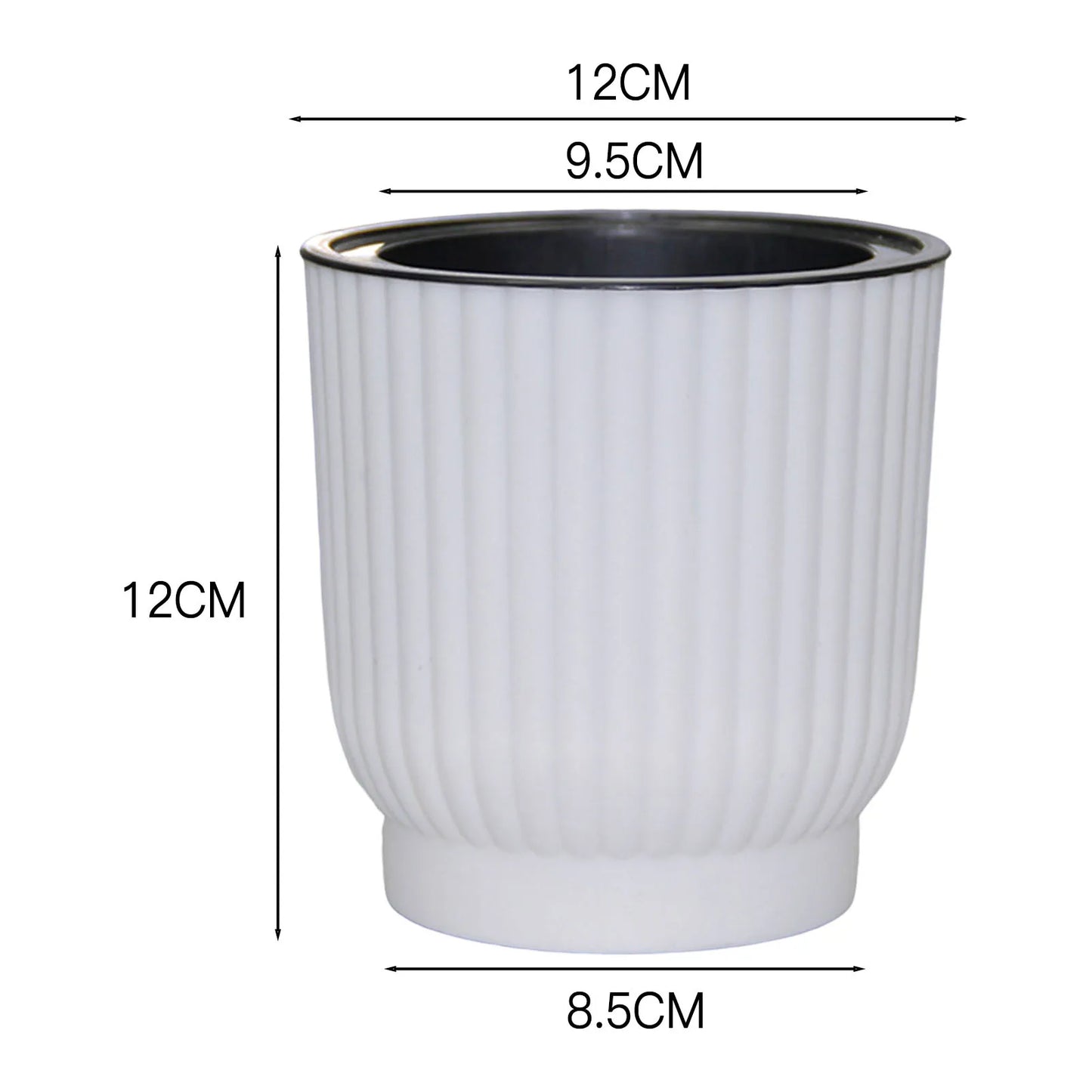 Plant Flower Pot Self Watering Pot White Round Planter Balcony Office Home Succulent Automatic Water-absorbing Flower Pots