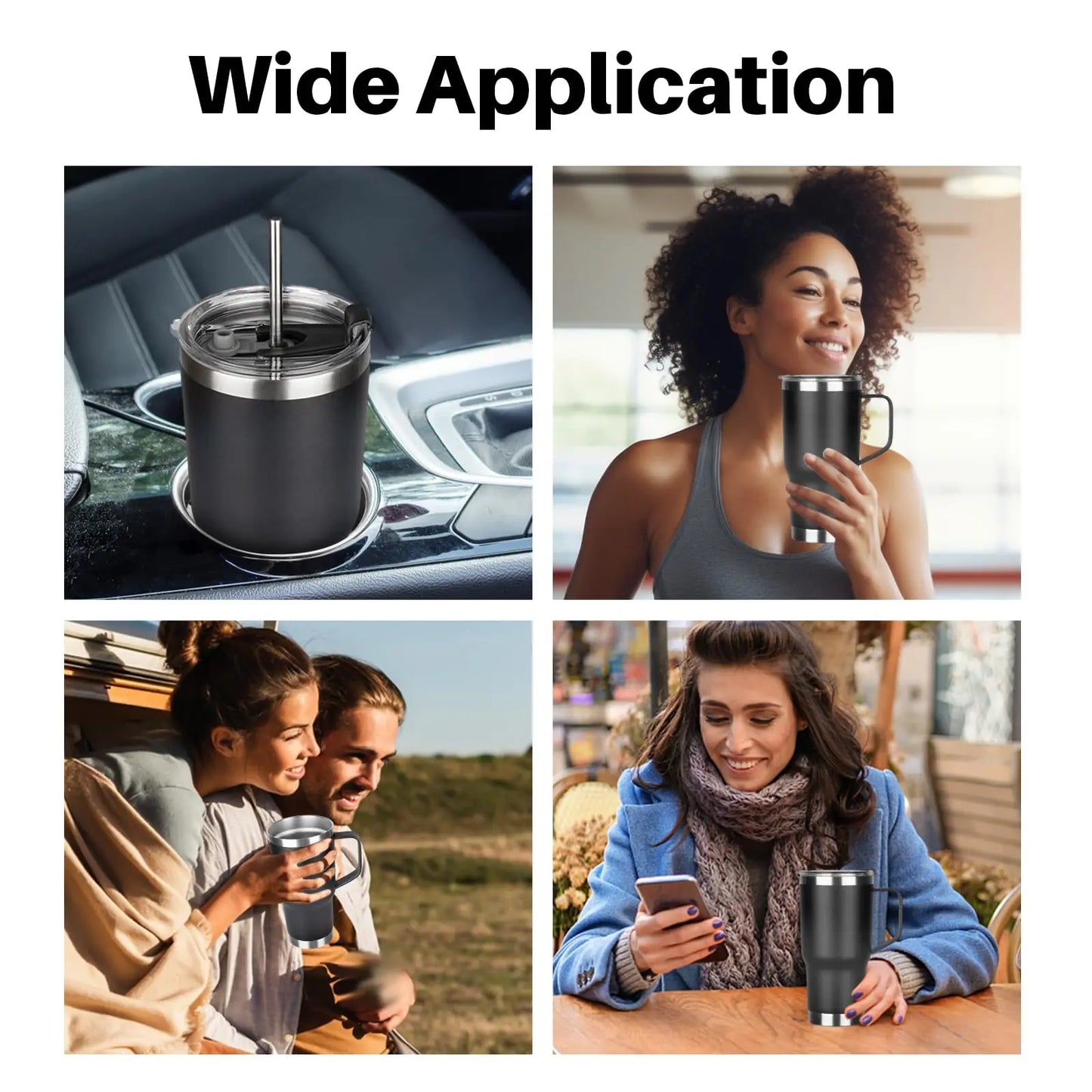 30oz Tumbler with Handle Lid,Stainless Steel Insulated Travel Coffee Mug,Spill Proof Double Wall Metal Cup,Keeps Drink Hot/Cold