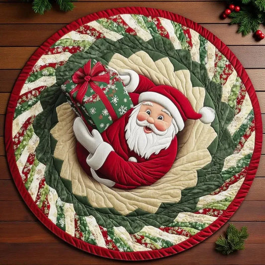 Christmas Santa Claus 3D Printed Rug Christmas Welcome Round Mat Rug Decor Christmas Home Decor Holiday Doormat Christmas Gift
