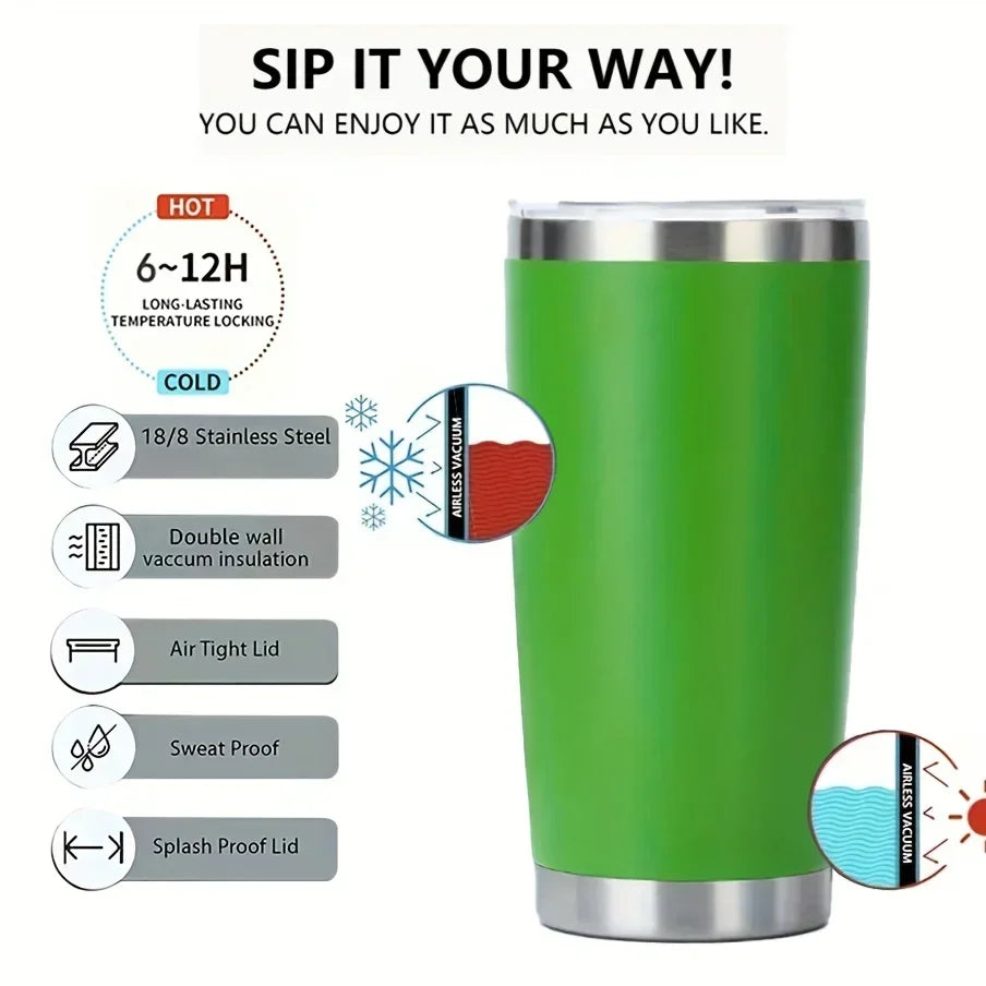 20oz  Tumbler With Lid Stainless Steel Vacuum Insulated Double Wall Travel Cup Protable Cold And Hot Coffee Car Mug