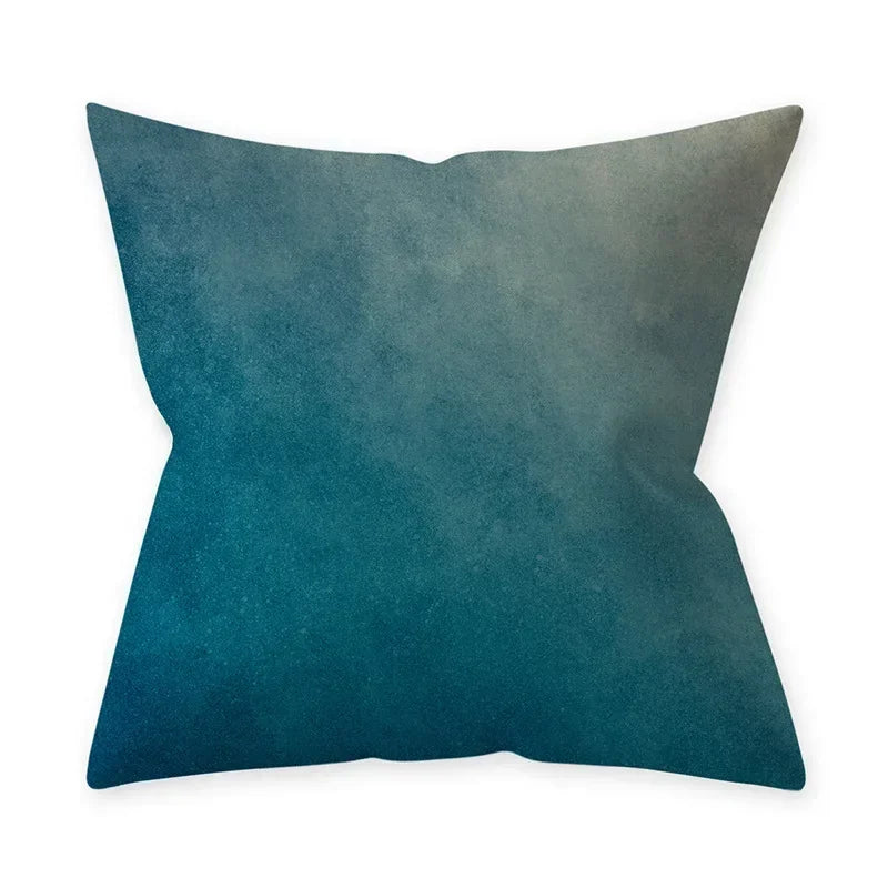 Teal Blue Cushion Cover Decorative Sofa Cushions Polyester Geometric Pillow Covers 45x45 Throw Pillows Single Side Pillowcases