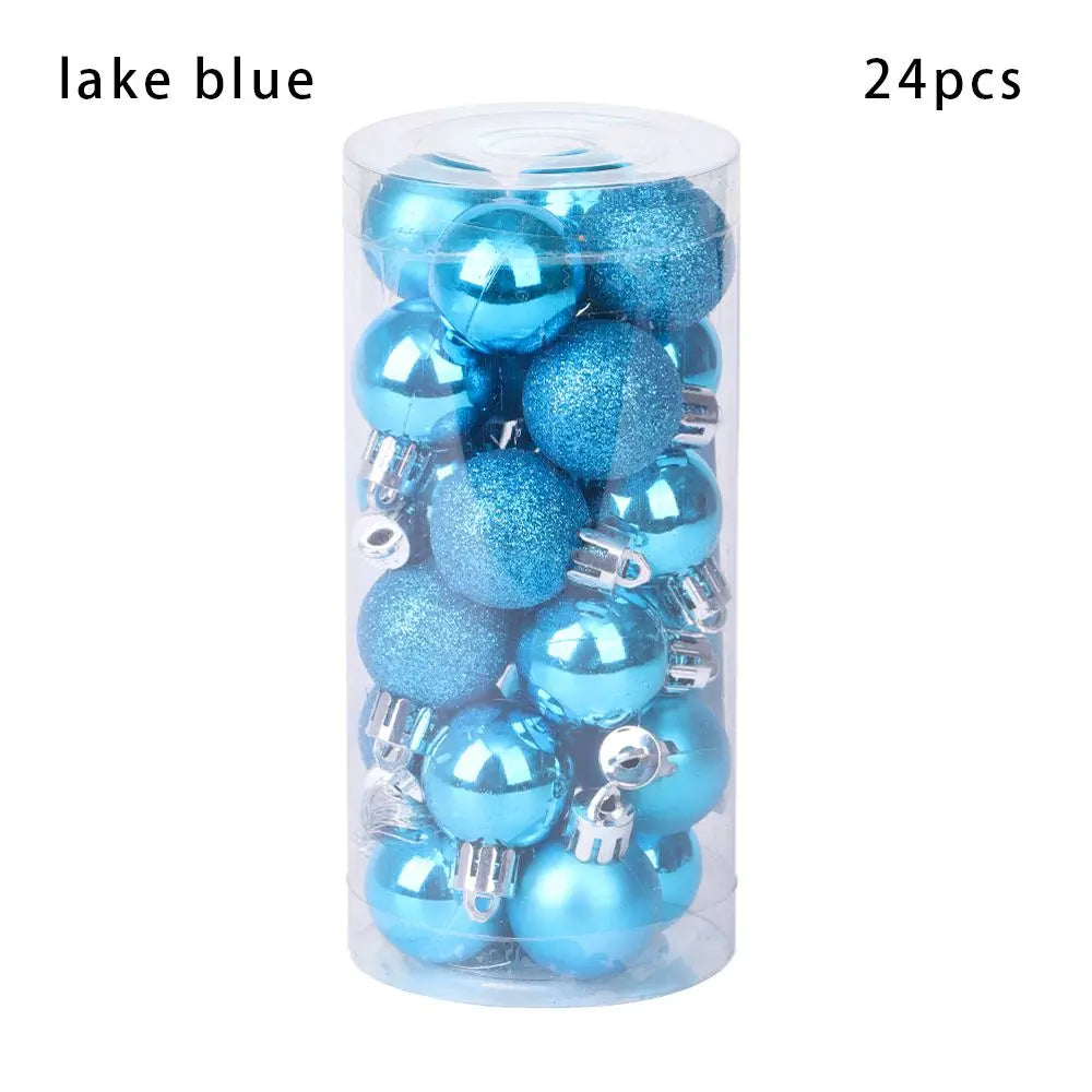24pcs 3cm New Year Crafts Home Decor Drop Pendant Christmas Tree Decoration Ball Bauble Xmas Hanging