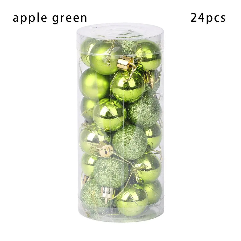 24pcs 3cm New Year Crafts Home Decor Drop Pendant Christmas Tree Decoration Ball Bauble Xmas Hanging