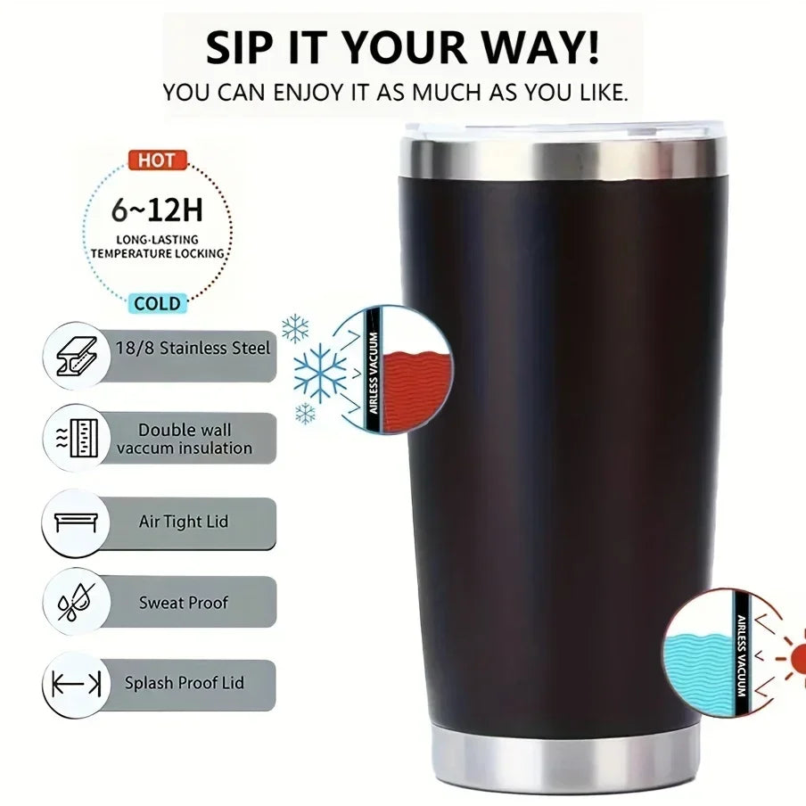 20oz  Tumbler With Lid Stainless Steel Vacuum Insulated Double Wall Travel Cup Protable Cold And Hot Coffee Car Mug