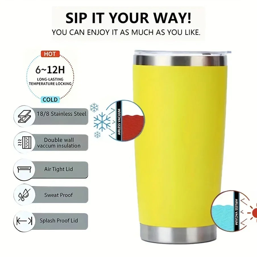 20oz  Tumbler With Lid Stainless Steel Vacuum Insulated Double Wall Travel Cup Protable Cold And Hot Coffee Car Mug