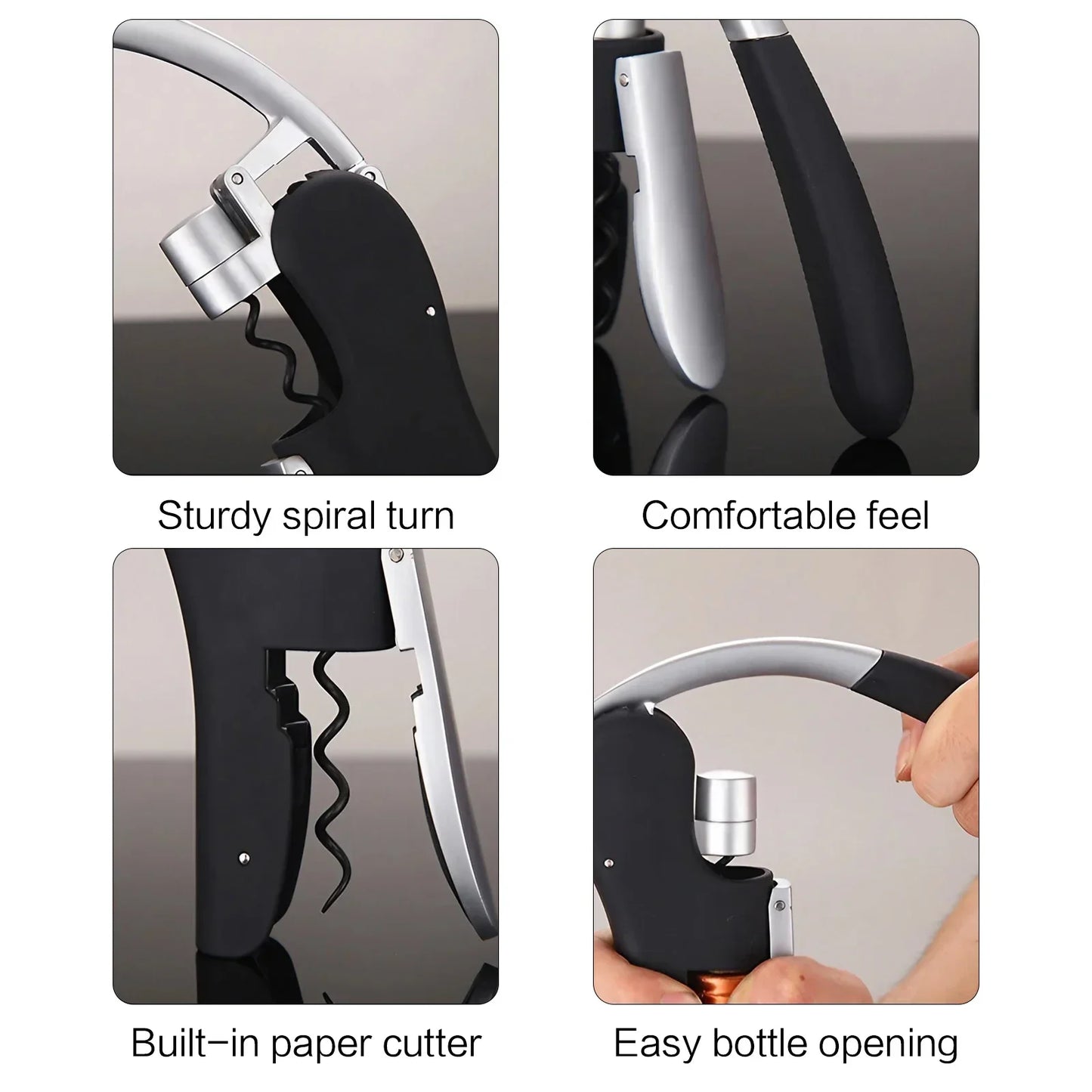 Wine Bottle Opener Quick Easy Corkscrew for Home Party Outdoor Bar Kitchen Tool Stainless Steel Wine Opener Gift for Wine Lovers