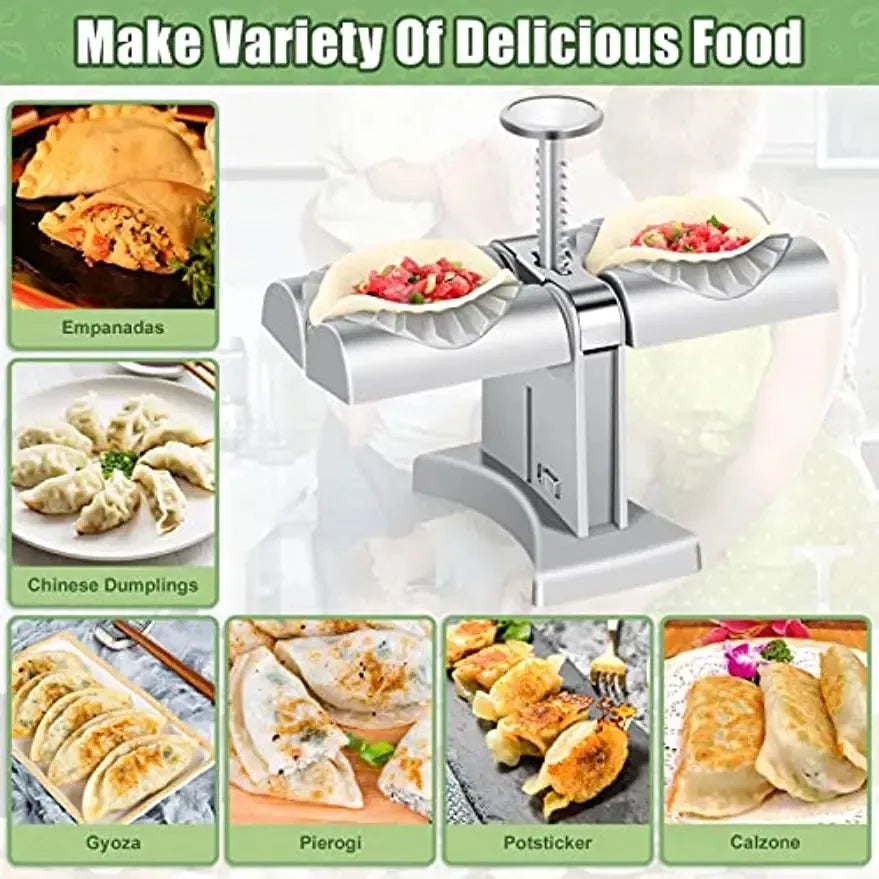 Automatic Dumpling Maker Press Household Double Head Dumpling Making Mold Machine Empanadas Pierogi Maker Tools Kitchen Gadget
